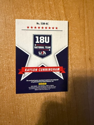2025 Panini Stars & Stripes - Kayson Cunningham - 18U Team USA Auto Relic - 第 14/16 張圖片