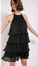 NWT Gigio Great Gatsby Mini Dress Black SMALL