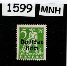 MNH stamp  Sc 256  German Republic Bavaria Bayern 1920 Overprint     #1599