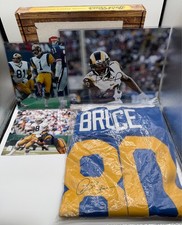 Isaac Bruce Autographed Rams Jersey Beckett COA W/ Three Autographed Pictures