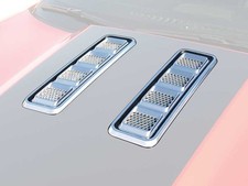 2010-13 Chevrolet Camaro Retro Usa Chrome Hood Louver Set