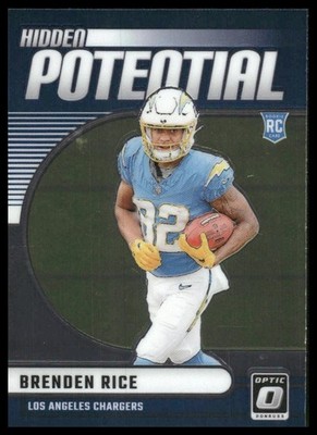 Brenden Rice Rookie 2024 Donruss Optic #8 Hidden Potential Los Angeles Chargers