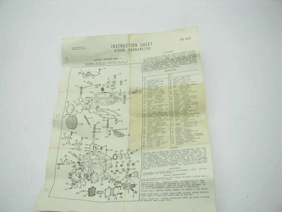 Kit de reconstrucción de carburador Bosch CTK58 para Toyota Crown 1969-1970 Foto 3 de 4