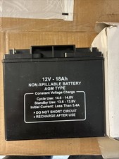 GRAINGER APPROVED Sealed Lead Acid Battery,12V,18Ah,AGM 61KW84