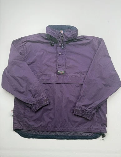 Vintage Chaps Ralph Lauren Jacket Men Medium Purple Anorak 1/4 Zip Lined Russia - product listing photo