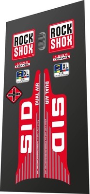 Rock Shox SID XL Dual Air 1999 SUSPENSION DECAL SET RED version