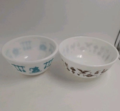 1950s Hazel Atlas Kitchen Aids & American Cinderella 403 2 1/2 Qt Glass Bowls