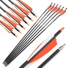 6/12/24 X 30'' Archery Carbon Arrow 4'' Shield Natural Feather SP500 Practice