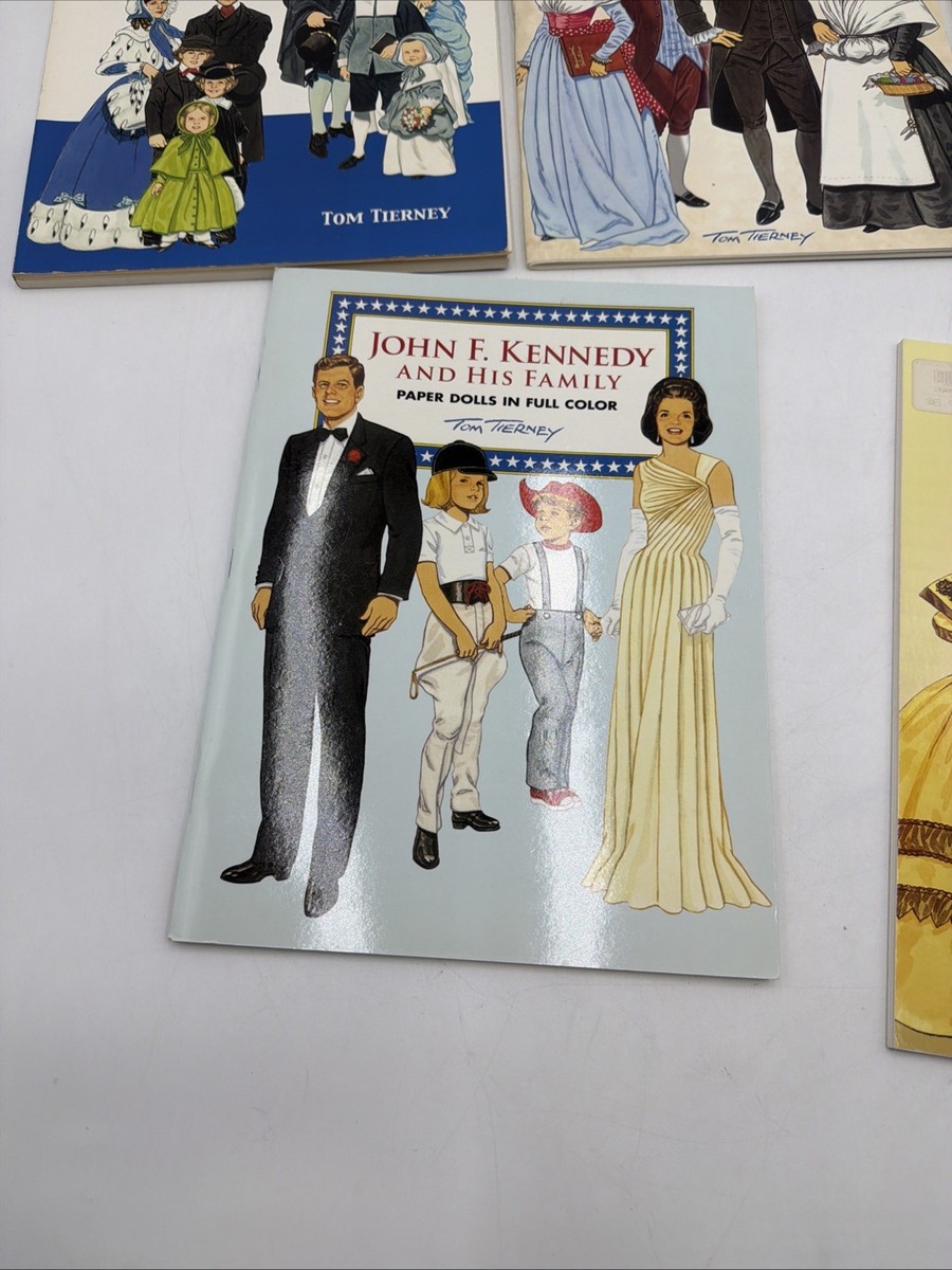 Lot of 5 Uncut Paper Doll Books – Tom Tierney Historical Figures