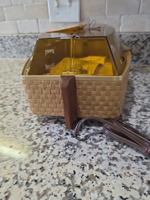 VINTAGE Mid Century Salton Hotray BUN WARMER Server Basket Clear