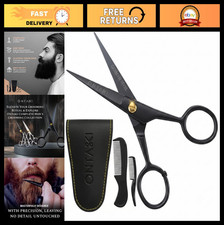 5" Beard Mustache Scissors Set for Men - Precision Cutting, Combs Included