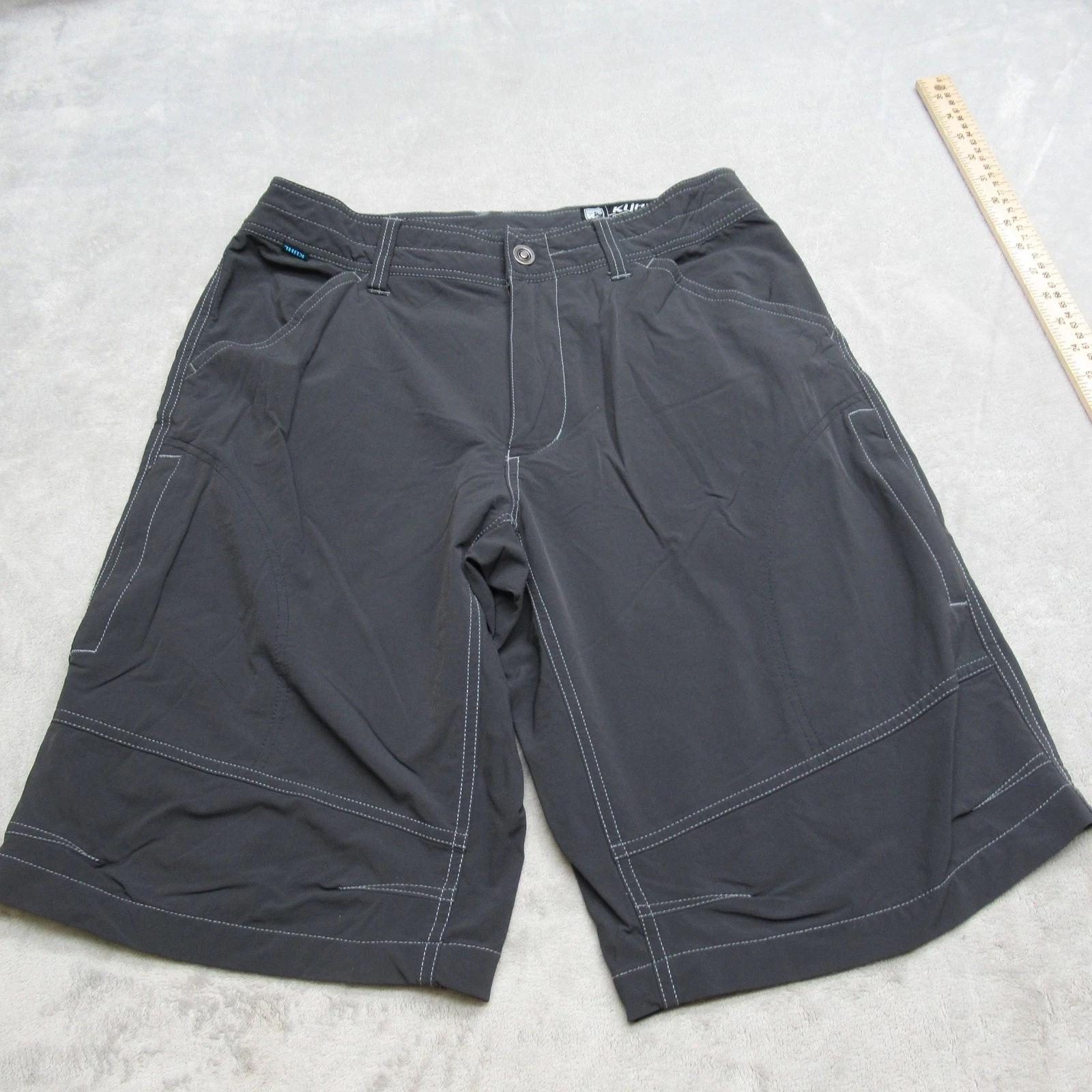 KUHL Mens Short 34 Gray Cargo Quick Dry Hiking Pockets Outdoor Lightweight