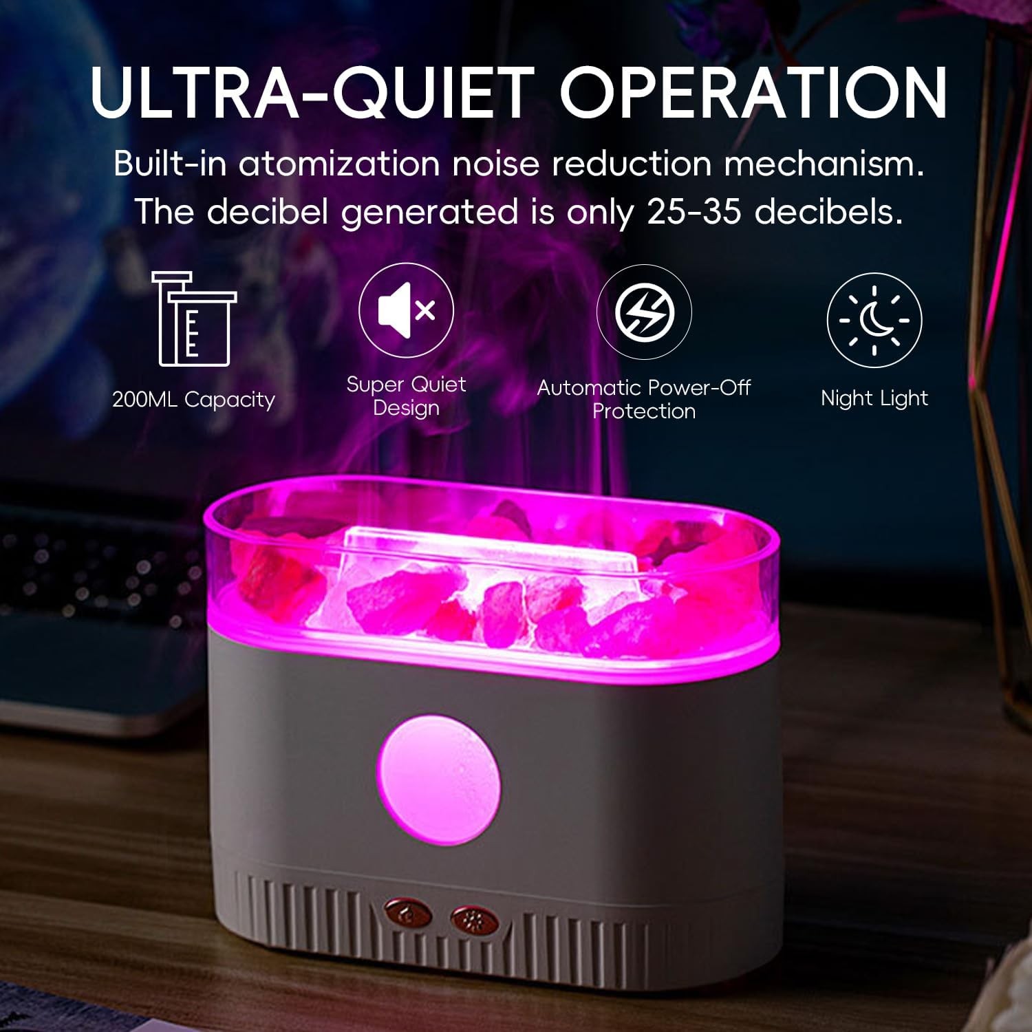Flame Humidifier Ultrasonic Aromatherapy Essential Oil Diffuser with LED Light