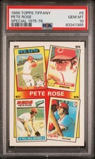 1986 Topps Tiffany Pete Rose #5 Special 1975-78 PSA 10 Cincinnati Reds WB2505