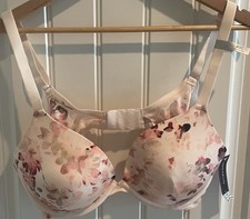 Ambrielle Everyday Full Figure Bra 40C Floral Plunge Pattern
