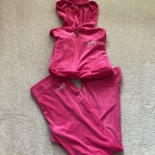 Juicy Couture Velour Track Suit Large Pink Rhinestone Jacket And Pant Women  s