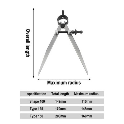 Steel Divider for Accurate Size Measurement in Leather and Wood Work 6 Inch