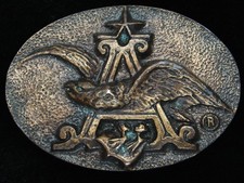 QA15147 VINTAGE 1970s  ANHEUSER-BUSCH  BEER BREWING CO. BERGAMOT BELT BUCKLE