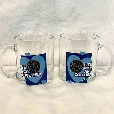 2 Oreo 10 oz Clear  Like Milk and Cookies  Dunk Mug Glass