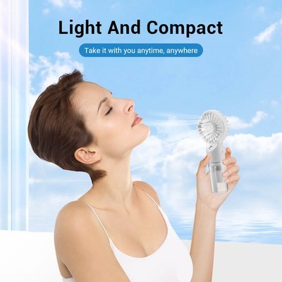 Portable Mini Hand Ventilator Akku Aufladbar Lüfter Handheld Spray Fan 4 Speed