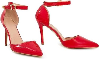Damen High Heel spitz zulaufende Stiletto Sandalen mit Knöchelriemen Pumps