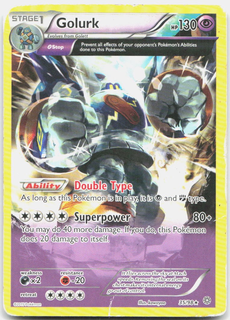 Golurk 35/98 Rare Ancient Origins Pokemon Damage