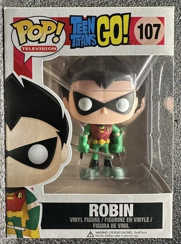 Funko Pop! DC Comics Robin Teen Titans Go! Vinyl Figure 107 In Protector