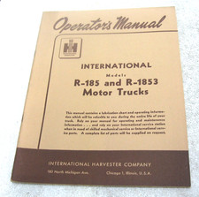 1953 International Ih Truck R 185 1853 Operators Manual Original