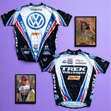 RARE VTG 2003 Nike TREK Volkswagen Cycling Jersey — SHIMANO / ROCKSHOX — L/XL