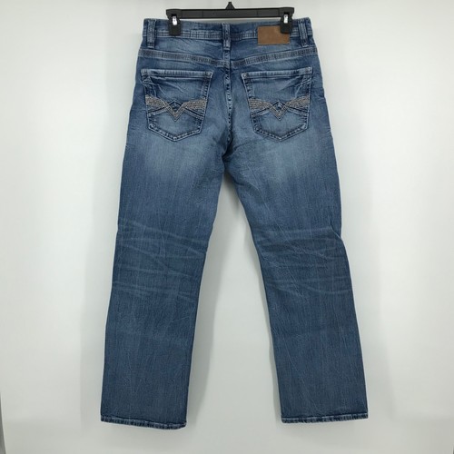 BKE Jeans Herren 32x30 Blau Jake Straight Stretch Denim Whiskered Medium Wash - Bild 3 von 10