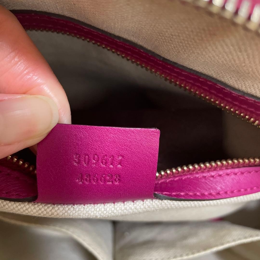 GUCCI Pink Leather GG Pattern 2WAY Shoulder Bag Handbag Vintage Authentic thumbnail 18