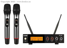 Wireless Microphone Systems Dual UHF Handheld Dynamic Mic Receiver with Reverber