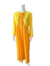 VTG Gossard Artemis House Dress Robe Women's Yellow Med USA Made Maxi
