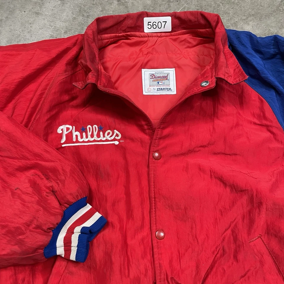 Phillies Jacket L 90s 00s Y2k Philadelphia MLB Baseball Game-day Button Up Coat - Image 4 of 4