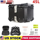 45L Motorcycle Top Case Tail Box Waterproof Luggage Scooter Trunk Storage Black