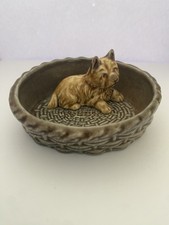 Wade England Scottie Dog Basket Bowl Vintage Pottery Cairn Terrier Trinket Dish