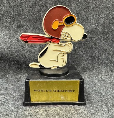 Vintage SNOOPY Red Baron Trophy Award Aviva Peanuts World s Greatest