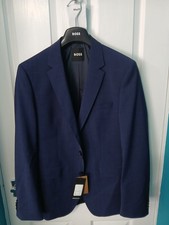 Image of BOSS JECKSON textured navy blue suit jacket 38l