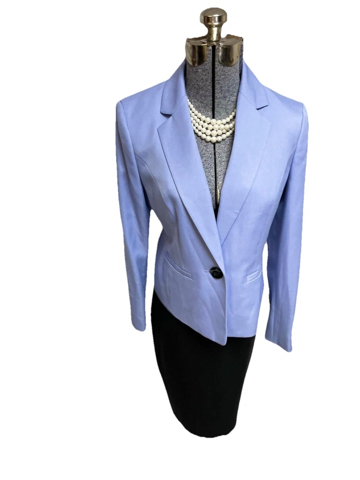 NUEVO $240 Le Traje Falda Traje Talla 6 Conjunto de Dos Piezas Bolsillos Femenino Viola Negro Foto 4 de 4