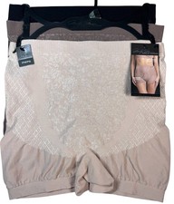 MARILYN MONROE Women 3 Pack SEAMLESS FIRM SHAPER SHORTS Beige Brown Black Size M