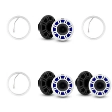 Kicker ( 3 Pair ) 48KMXL8 8" LED Horn-Loaded Marine Speakers & 47KLSR8 8-Inch...