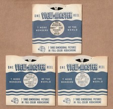 Set of three vintage View-Master reels Dells of the Wisconsin River 1950-1954