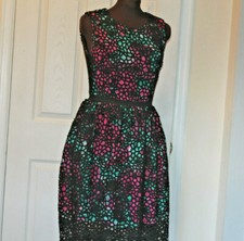 WOLVEN BLACK LACE LINED  DRESS WITH LONG ZIPPER SZ 6 