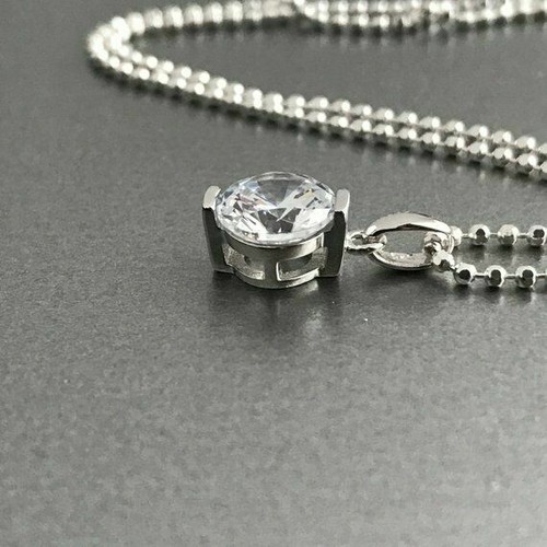 1.20 Ct Round Cut Diamond Simulated Solitaire Pendant Gift 925 Sterling Silver - Picture 4 of 4