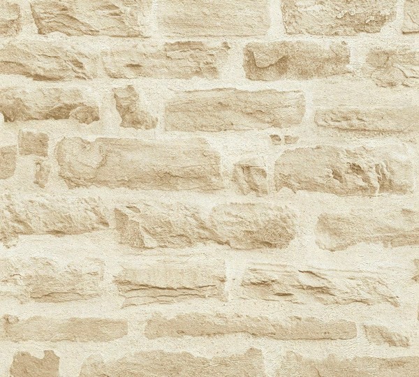 Vliestapete Stein-Optik Steinwand Mauer Creme As Creation 35580-2 (2,25€/1Qm)-image