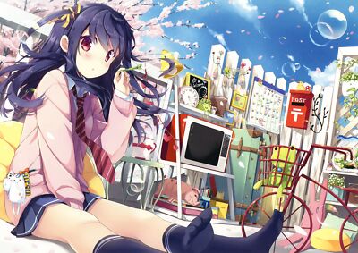 Anime original characters school uniform natsume eri Custom Gaming Mat Desk