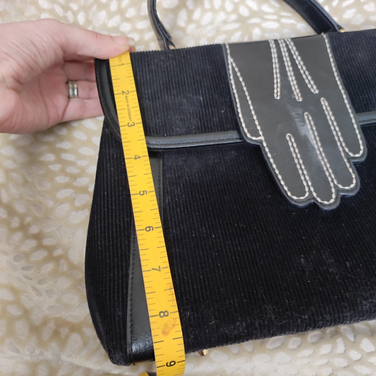 ♡激レア♡Lulu Guinness Vintage Hand Grab Bag Lulu Guinness Vintage Womens Hand Grab Bag Black Corduroy