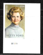 Scott #5852a IMPERFORATE (NO DIE-CUT) Betty Ford, Plate Number Single, MNH