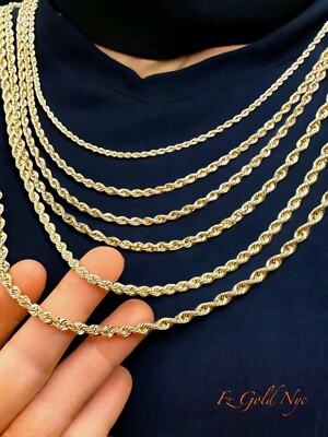 7mm Mm 10k Hollow Gold Rope Chain 10k Gold Miami Cuban Chain