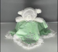 Baby Starters Lamb Lovey Security Blanket Rattle Pacifier Holder Mint Green
